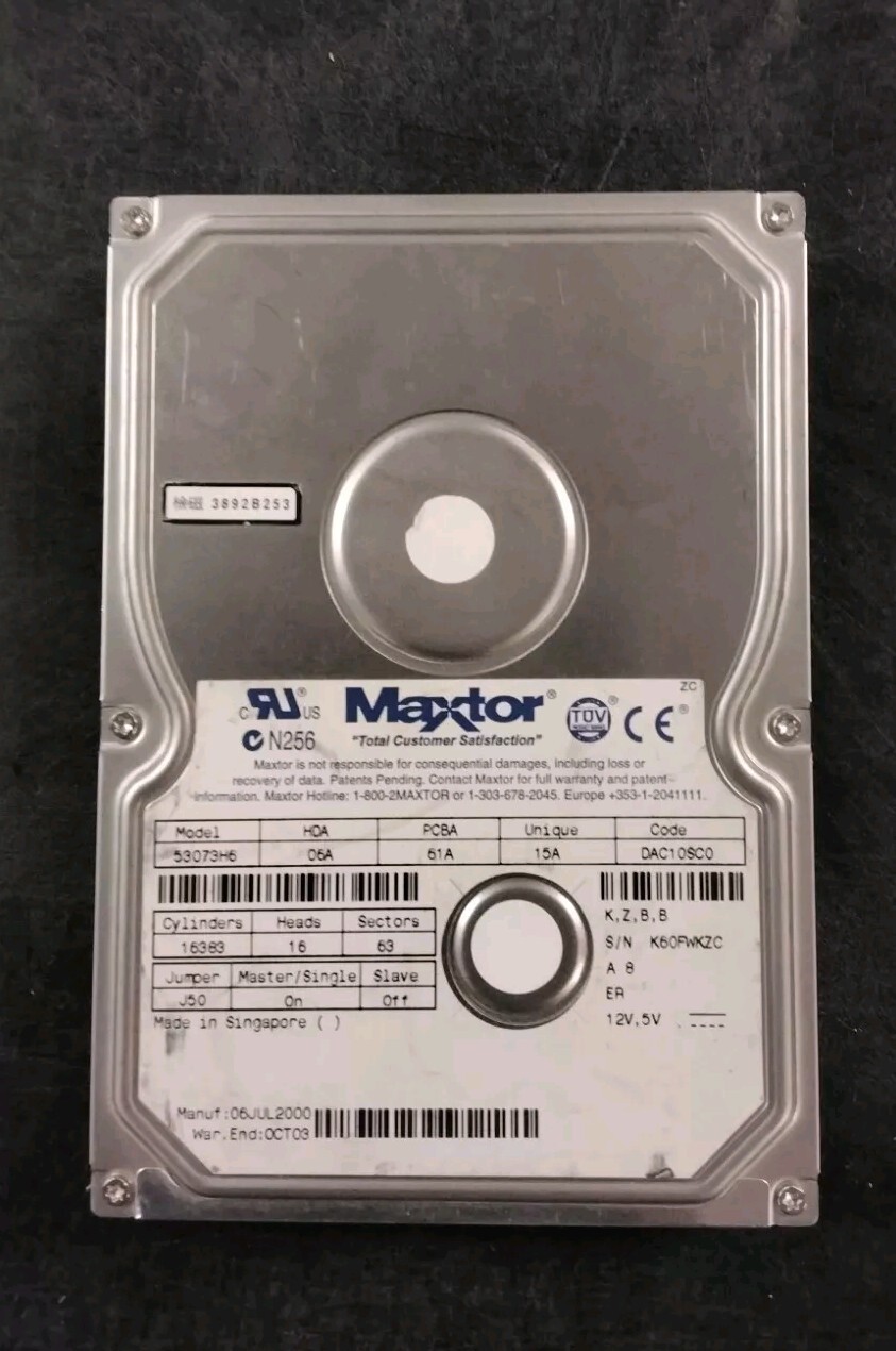 Maxtor DiamondMax Plus 40 53073H6 30GB 7200 RPM IDE Ultra-ATA/100 Hard Drive