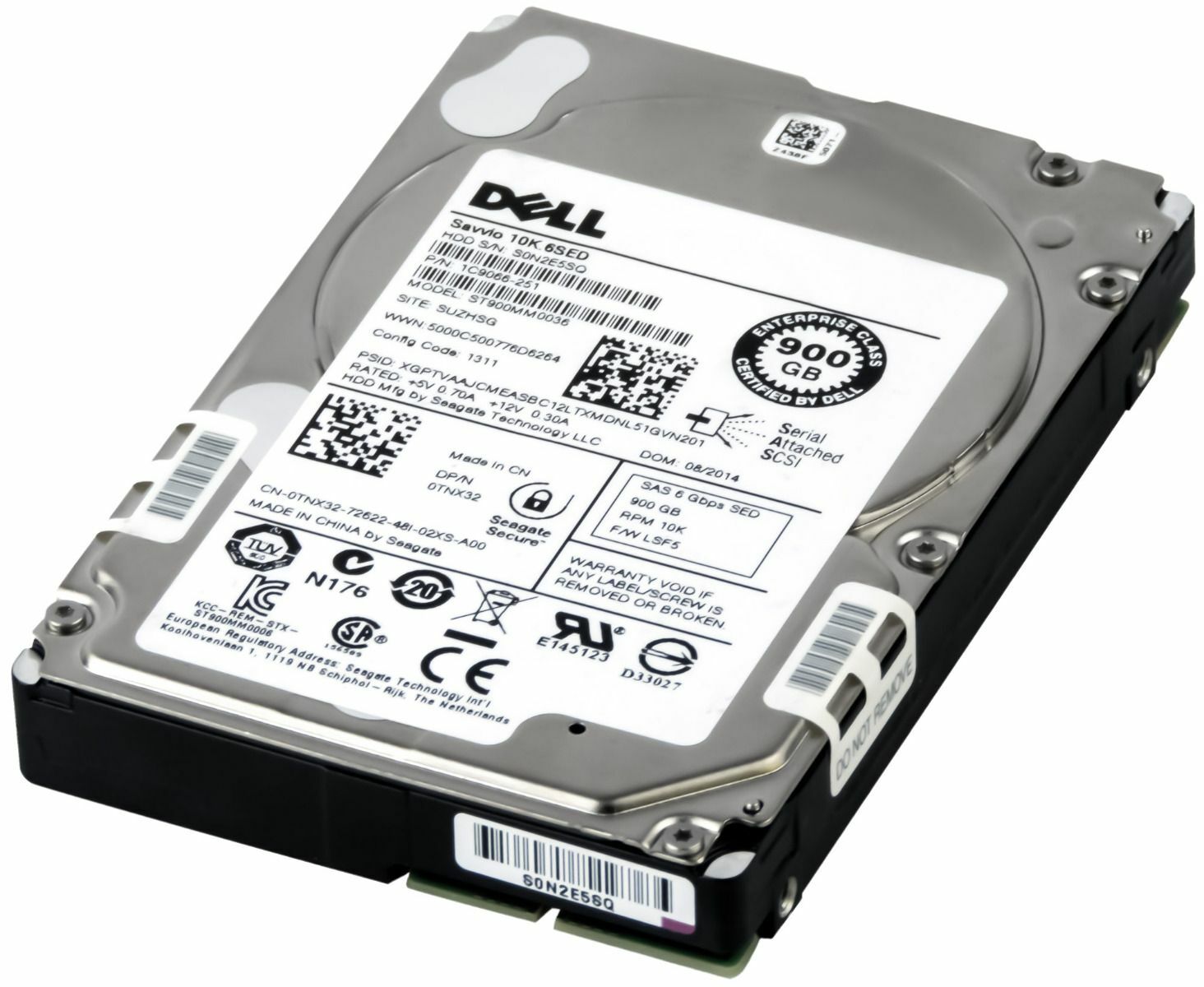 HARD DRIVE DELL 0TNX32 TNX32 900GB 10000RPM 64MB SAS-2 ST900MM0036 2.5'' inch