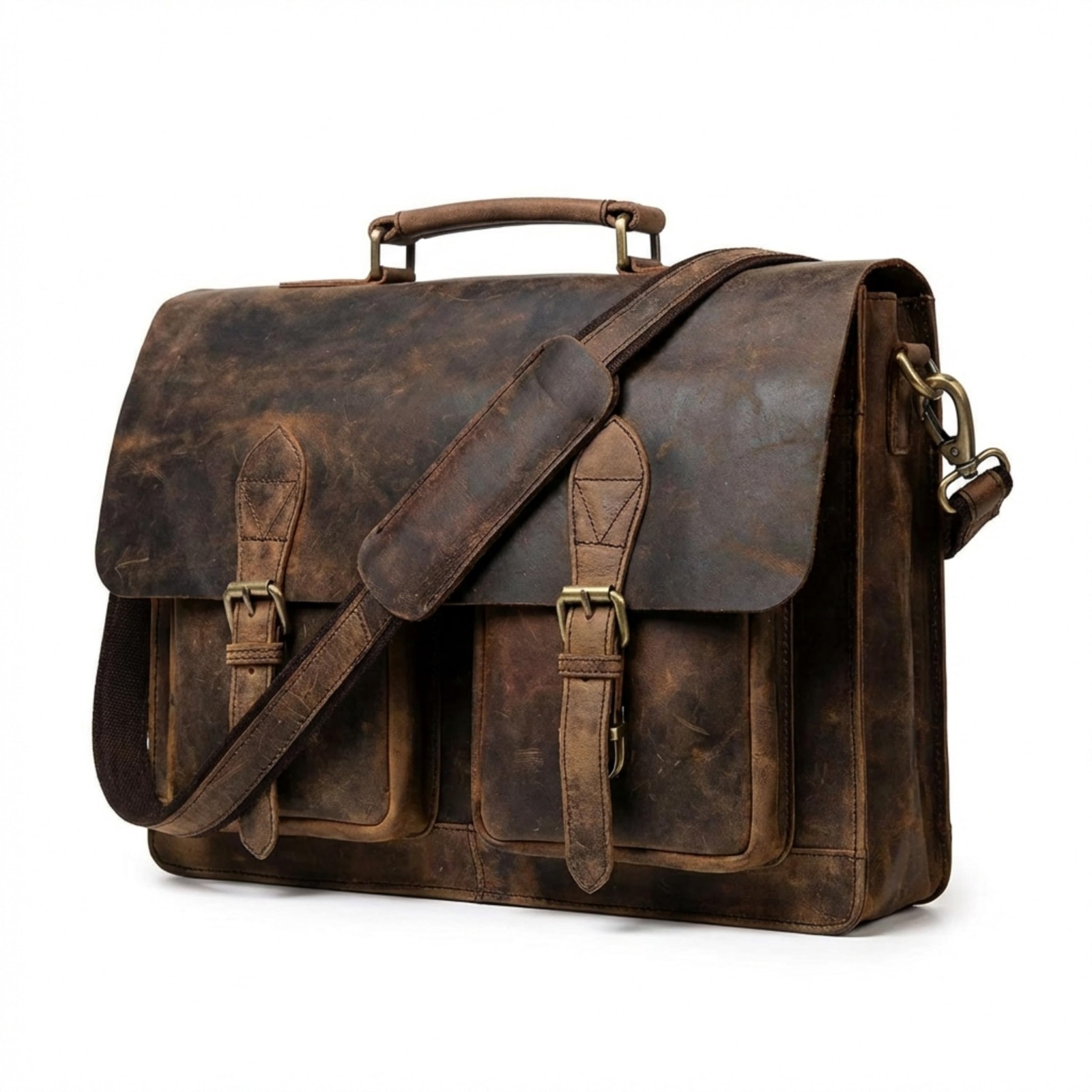 Leather Messenger Bag for Men, 15 Inch Laptop Bag, Crossbody Bag Mens, Vintag...