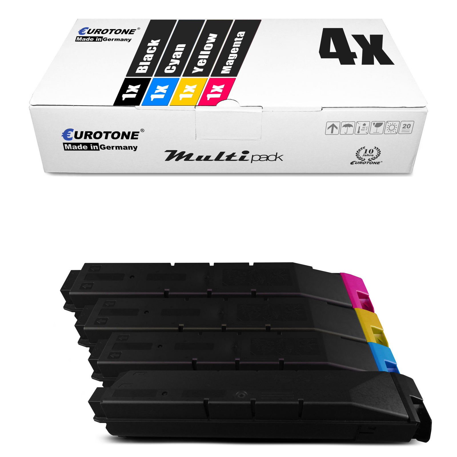 4x Eurotone ECO Cartridge replaces Kyocera TK-8705C TK-8705K TK-8705M TK-8705Y