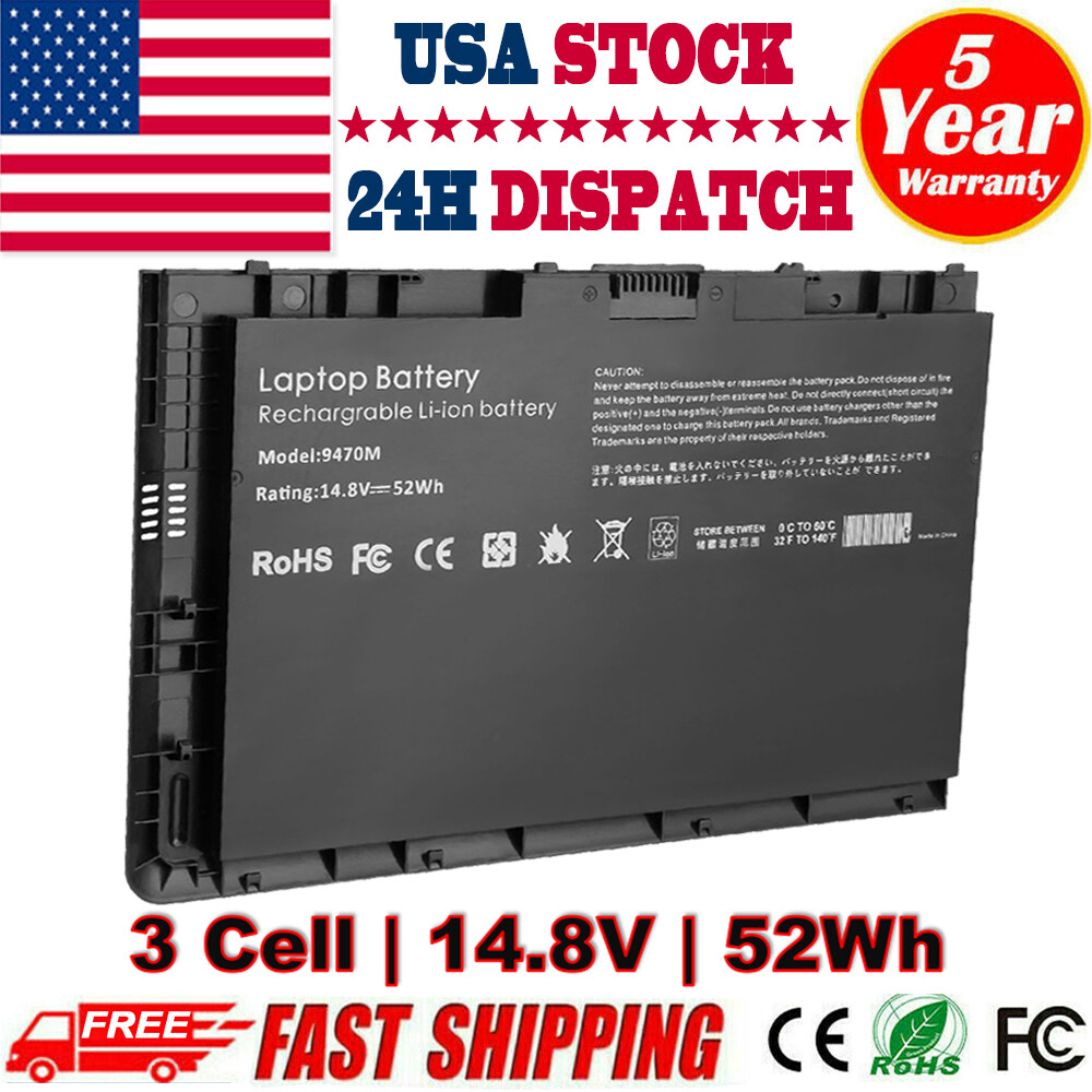 BT04XL Notebook Battery For HP EliteBook Folio 9470M 9480M HSTNN-DB3Z 682962-001