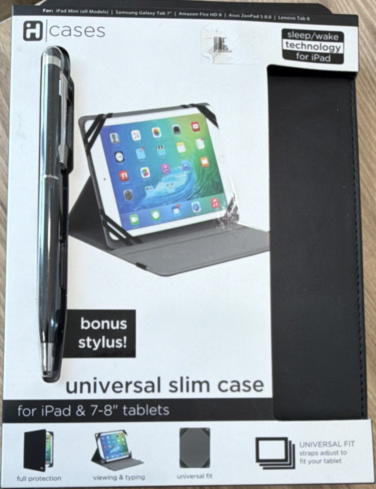 iHome Universal Slim Case 7-8in for iPad Mini/Galaxy Tab Synthetic Leather Black