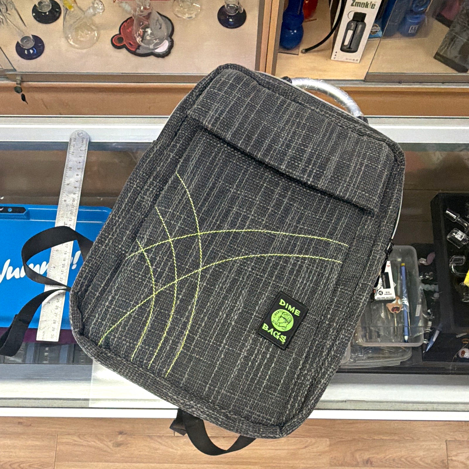 Dime Bags Slab Bag 15in Bong Backpack Gray/Green Padded Adjustable Straps New