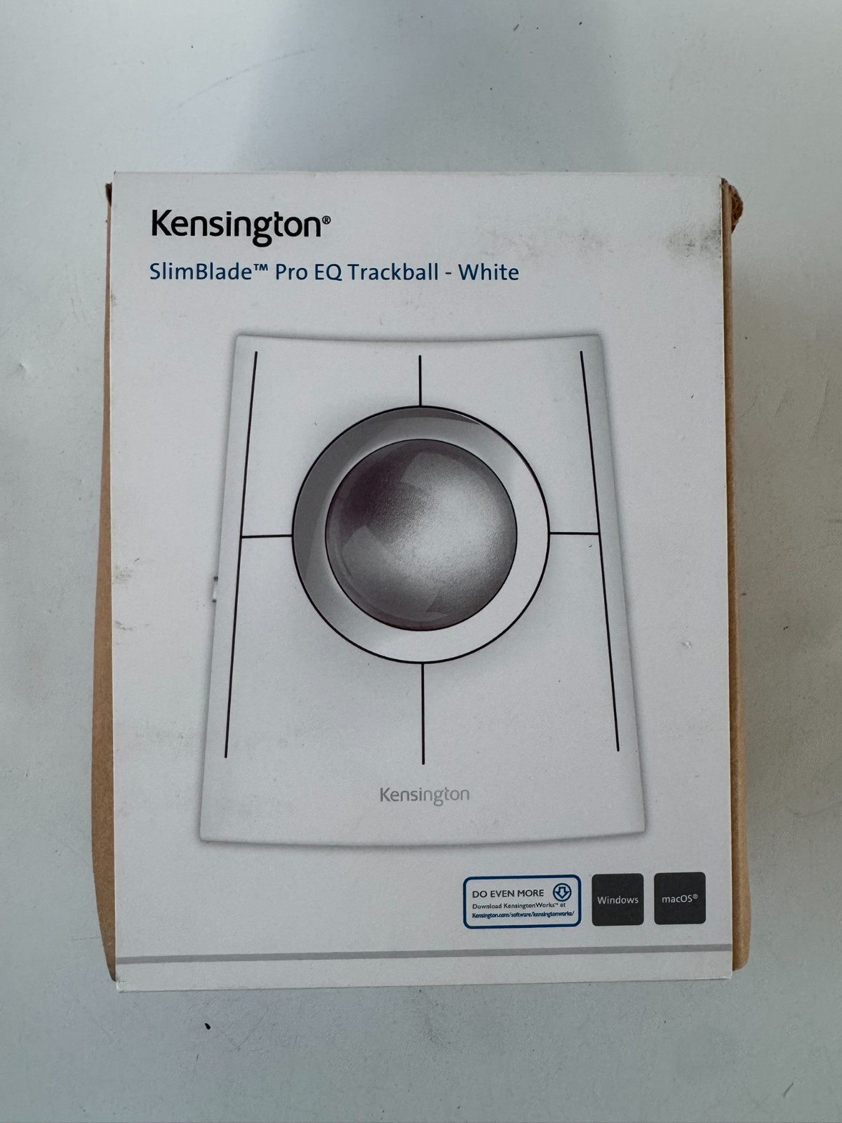 Kensington SlimBlade Pro EQ White Trackball w/ Dongle No USB-C Cable