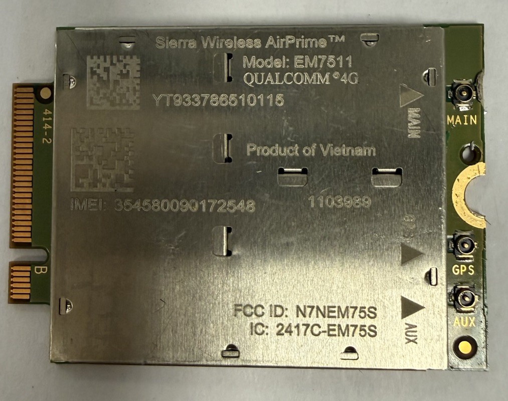Sierra Wireless AirPrime EM7511 Cat12 4G LTE M.2 WWAN Card GPS N7NEM75S