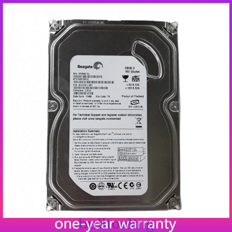 ST3160215ACE Seagate 160GB 7200RPM IDE PATA ATA-100 3.5" Desktop HDD Hard Drive