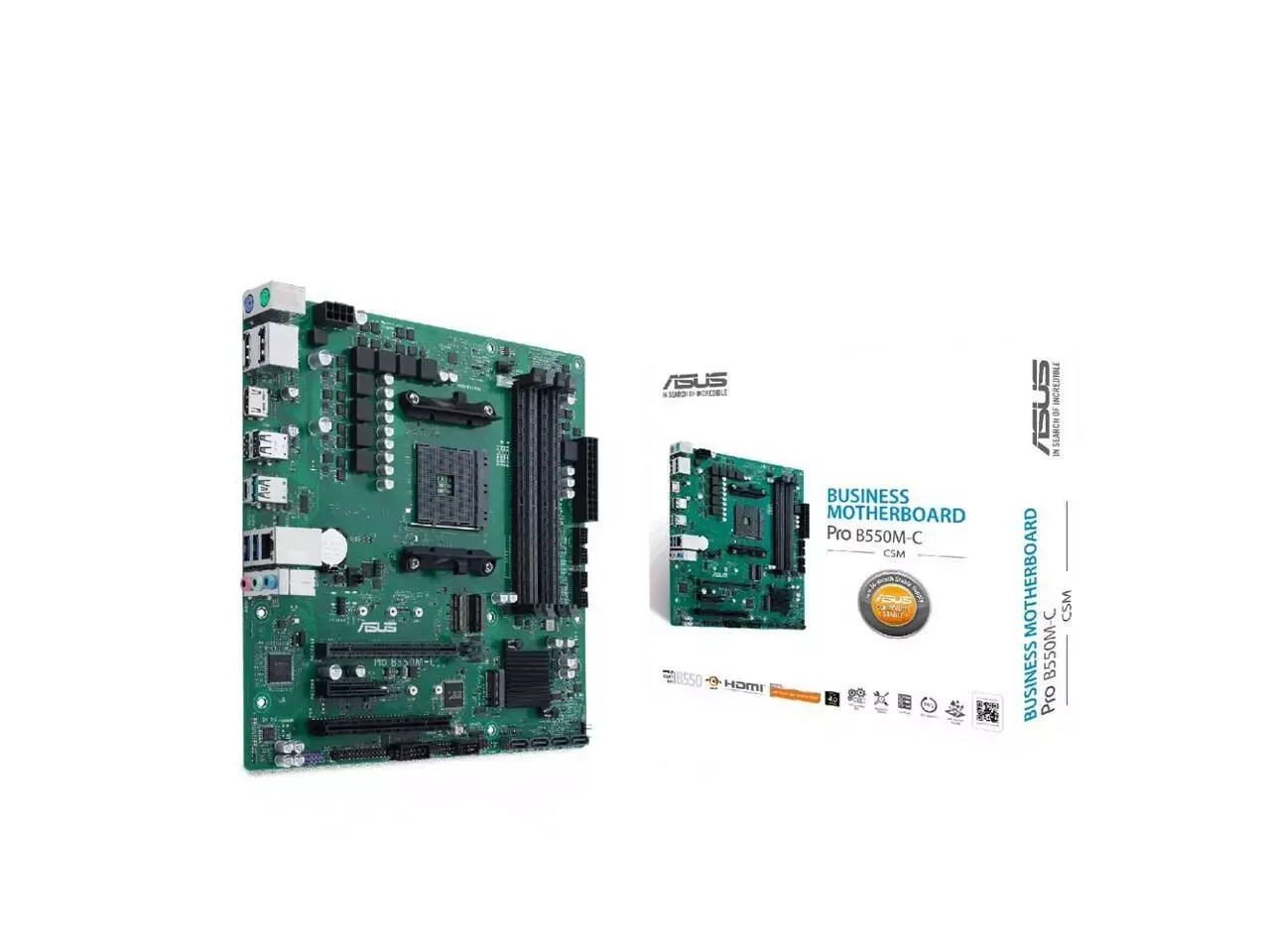 ASUS PRO B550M-C/CSM AM4 AMD B550 SATA 6Gb/s USB 3.0 HDMI Micro ATX AMD Motherbo