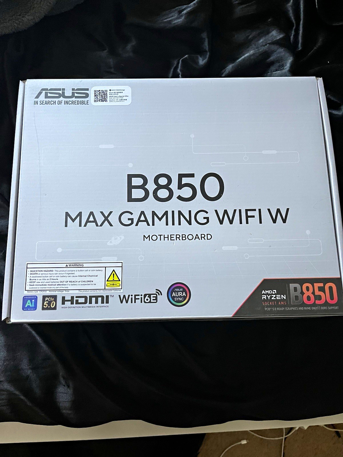 ASUS B850 MAX GAMING WIFI W ATX AM5 DDR5 WiFi 6E PCIe 5.0 Motherboard