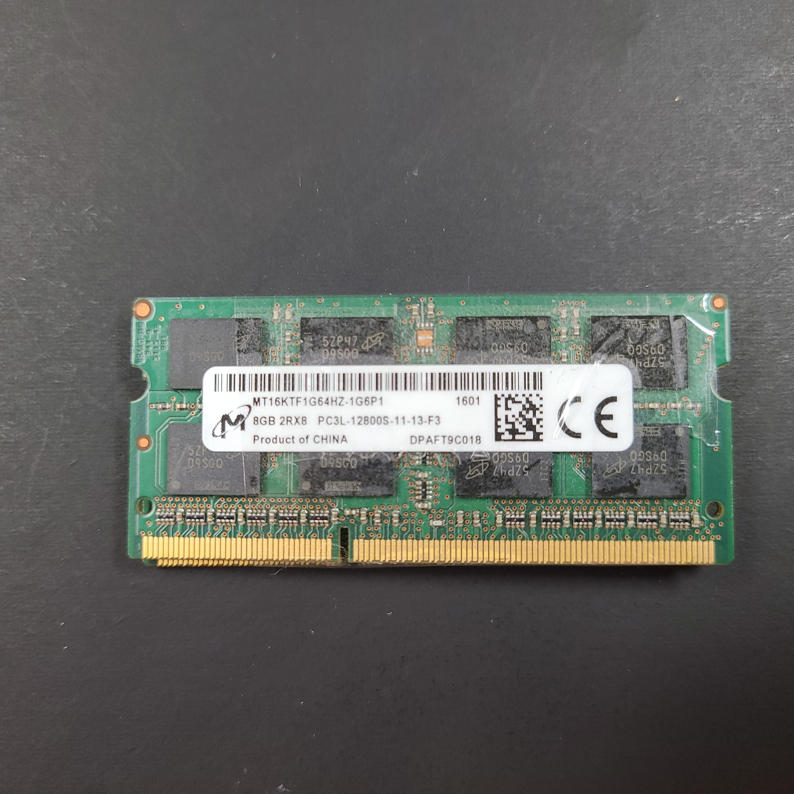 2x MICRON MT16KTF1G64HZ-1G6E1 8GB (16GB together) PC3L-12800S LAPTOP MEMORY