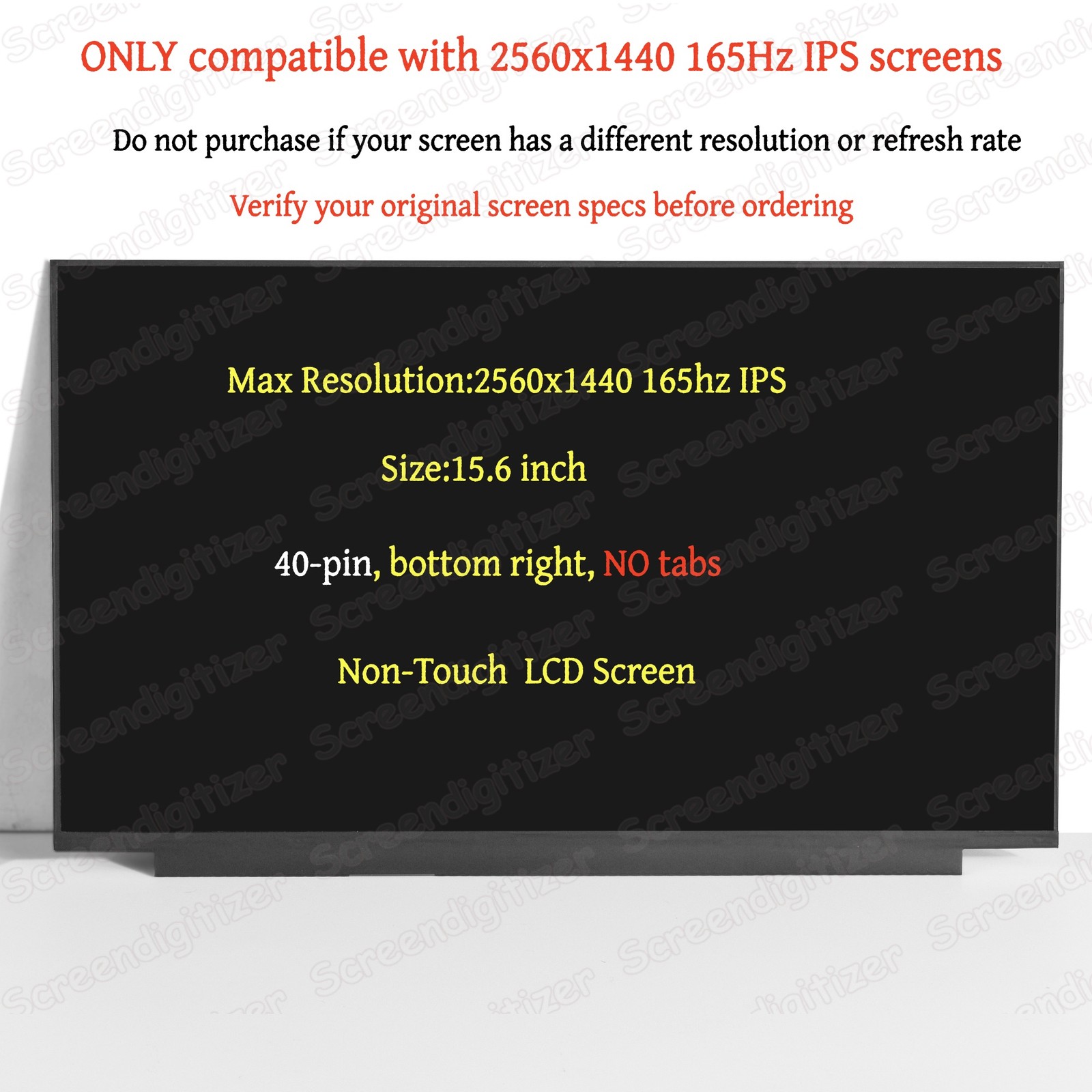 For N156KME-GNA Rev.C1 C2 15.6"WQXGA QHD 165Hz 40pin LED LCD Screen (Exact P/N)