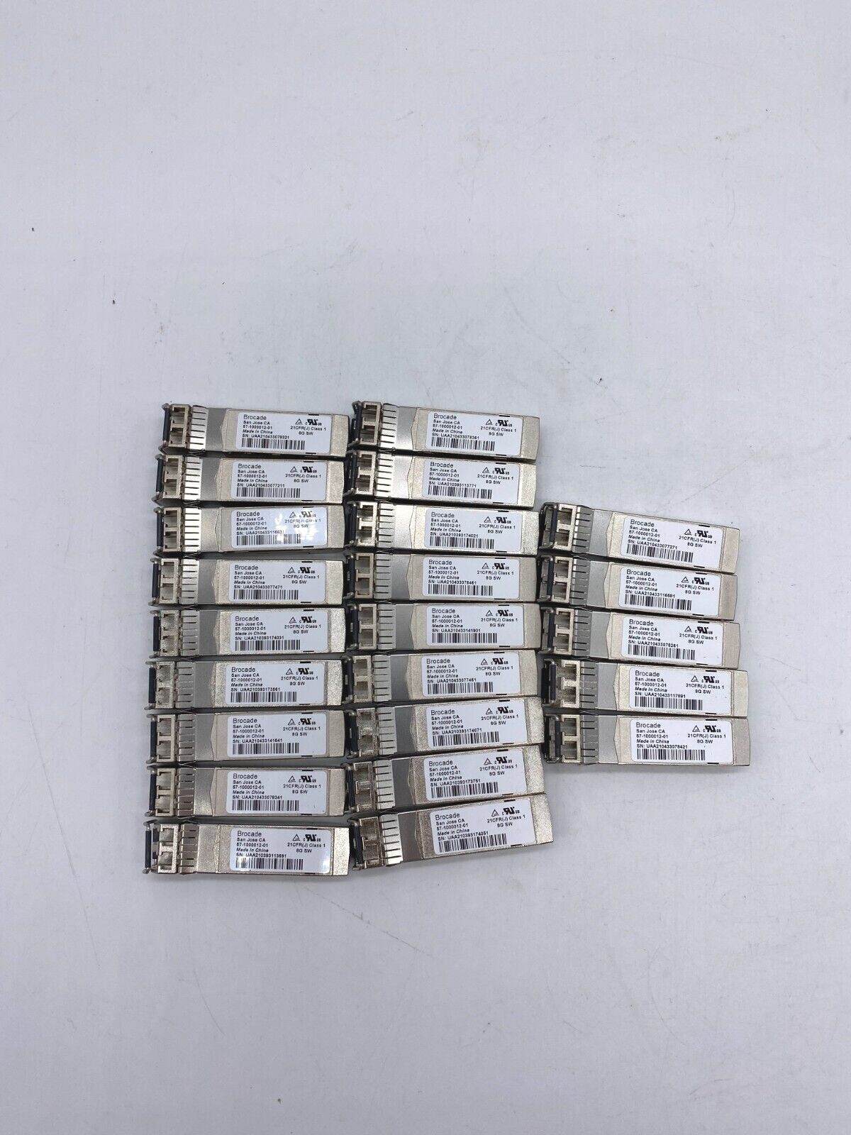 Lot Of 23 Brocade 8GB 57-1000012-01 SW FIbre Channel SFP+ Module Transceivers