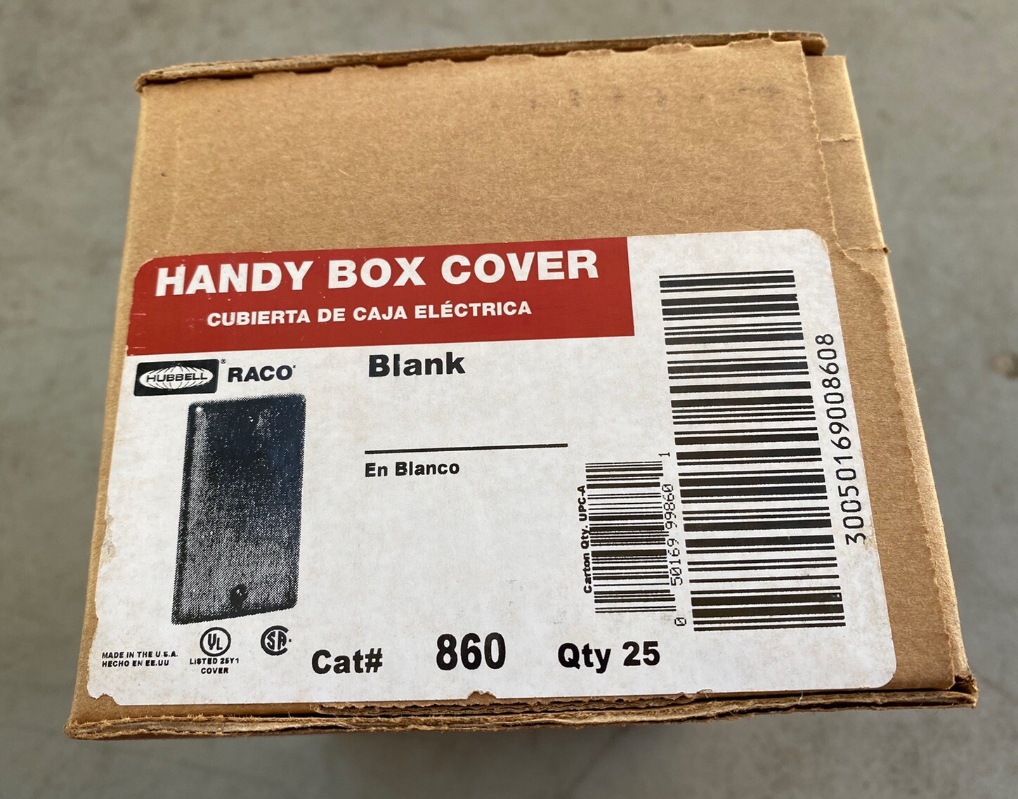 12 Hubbell Raco 860 Steel Blank Utility Outlet Handy Box Cover 2-5/16" x 4-3/16"