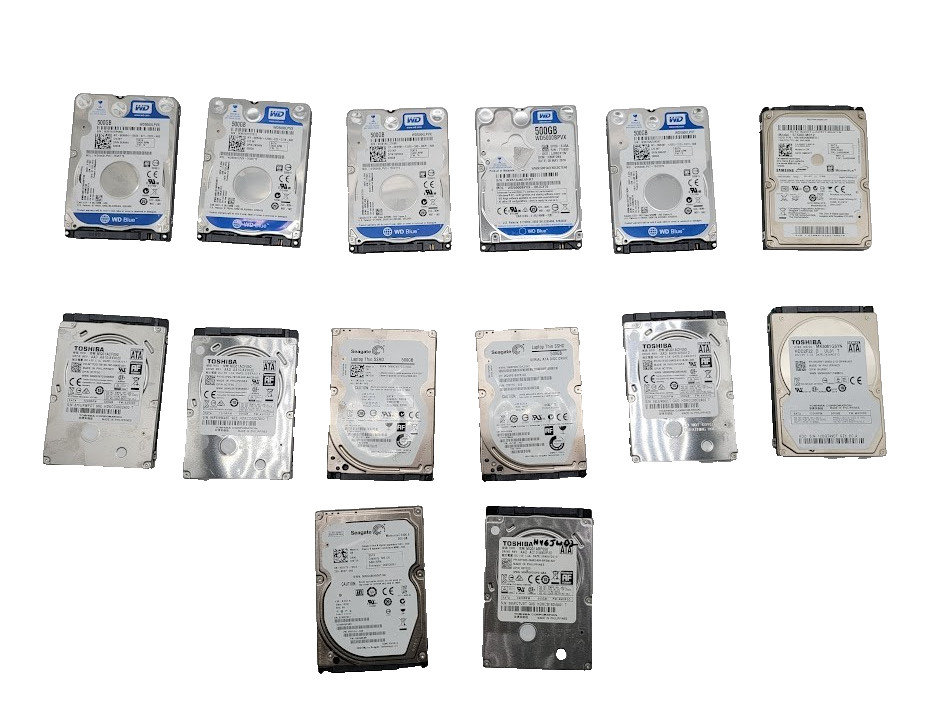 Lot of 14 Hard Drive 2.5" SATA different brands check the description  500GB