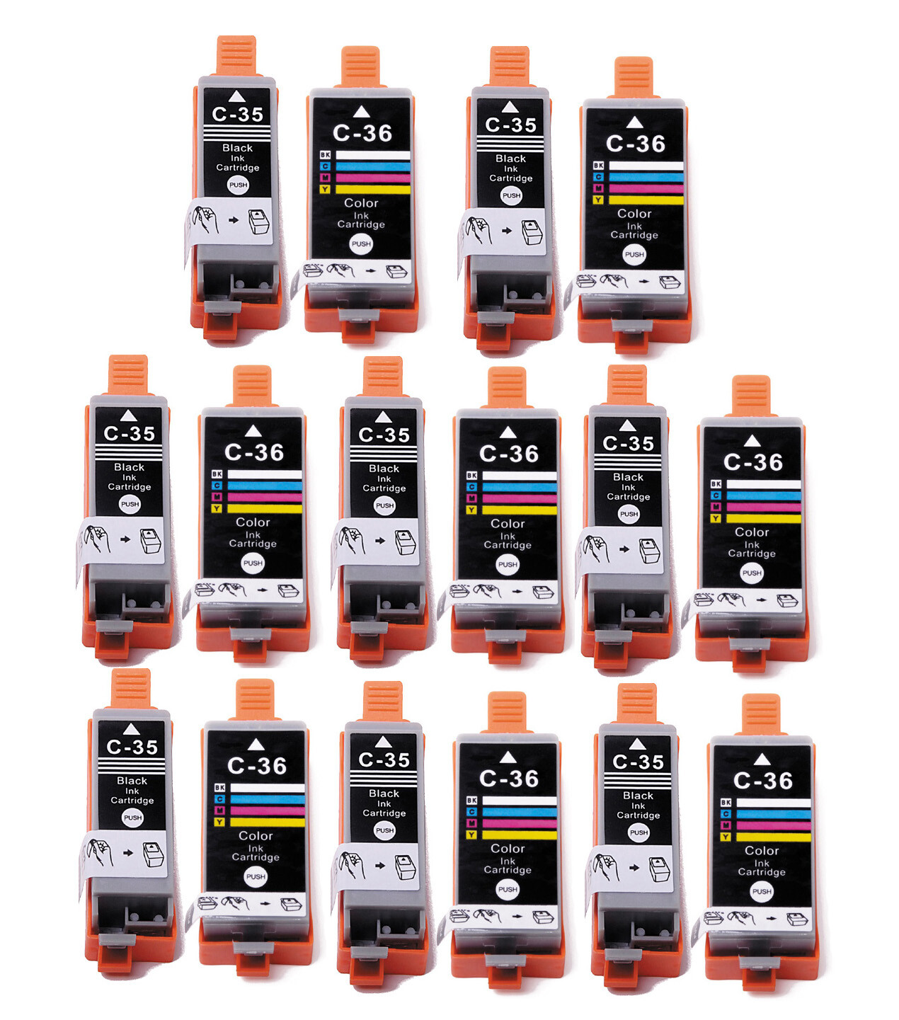 16PK PGI 35BK CLI 36C Ink Tanks + chip for Canon Pixma iP100 iP110 TR150 w/ chip