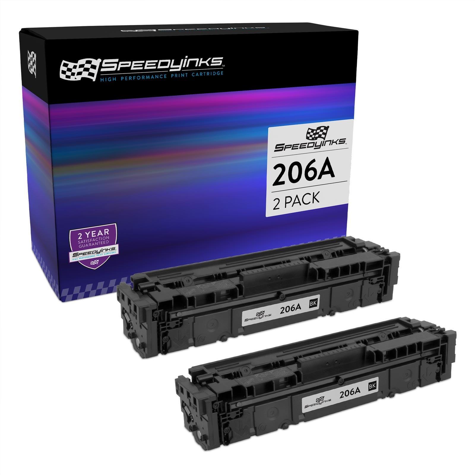 SPEEDY 2PK Replacements for HP 206A Black Toner for M255dw, M283cdw, M283fdw