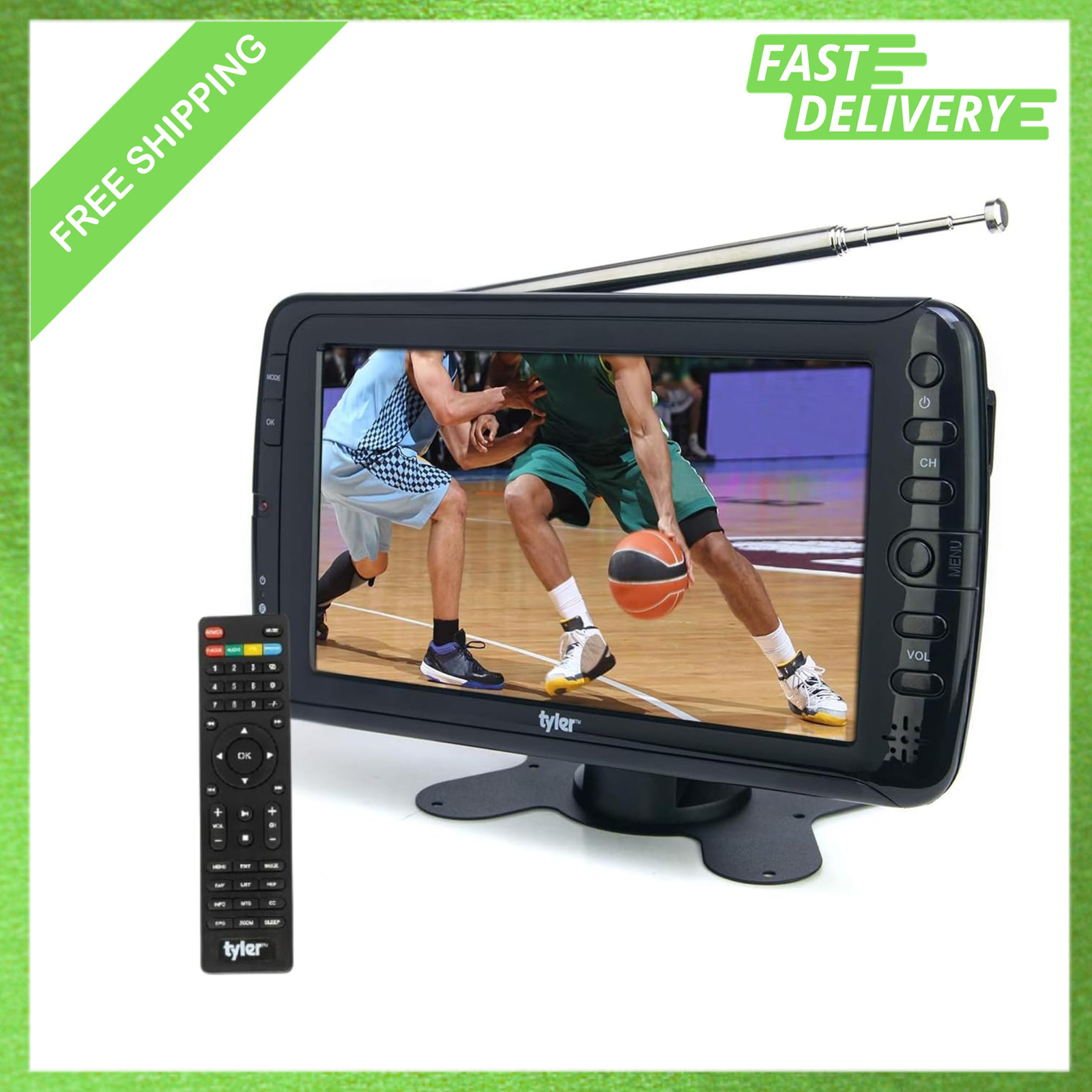 7 Inch Portable LCD TV Monitor Rechargeable Battery Wireless HDMI USB AC/DC