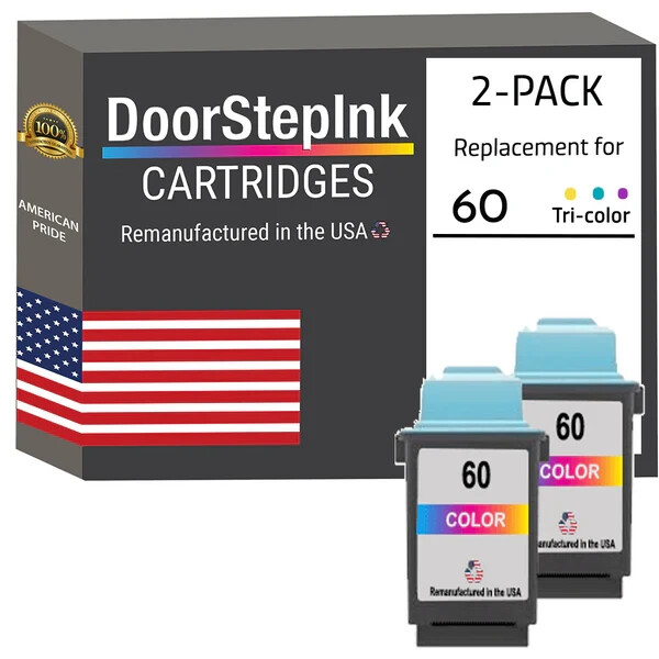 DoorStepInk Compatible Ink Cartridge for Lexmark #60 Tri-Color Twin-USA