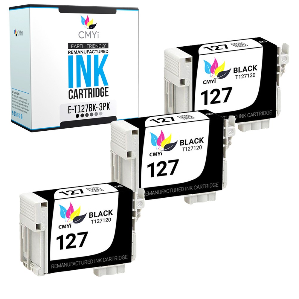 3X CMYi Replacement 127 Ink Black Cartridges for Epson Workforce 635 635 645 840