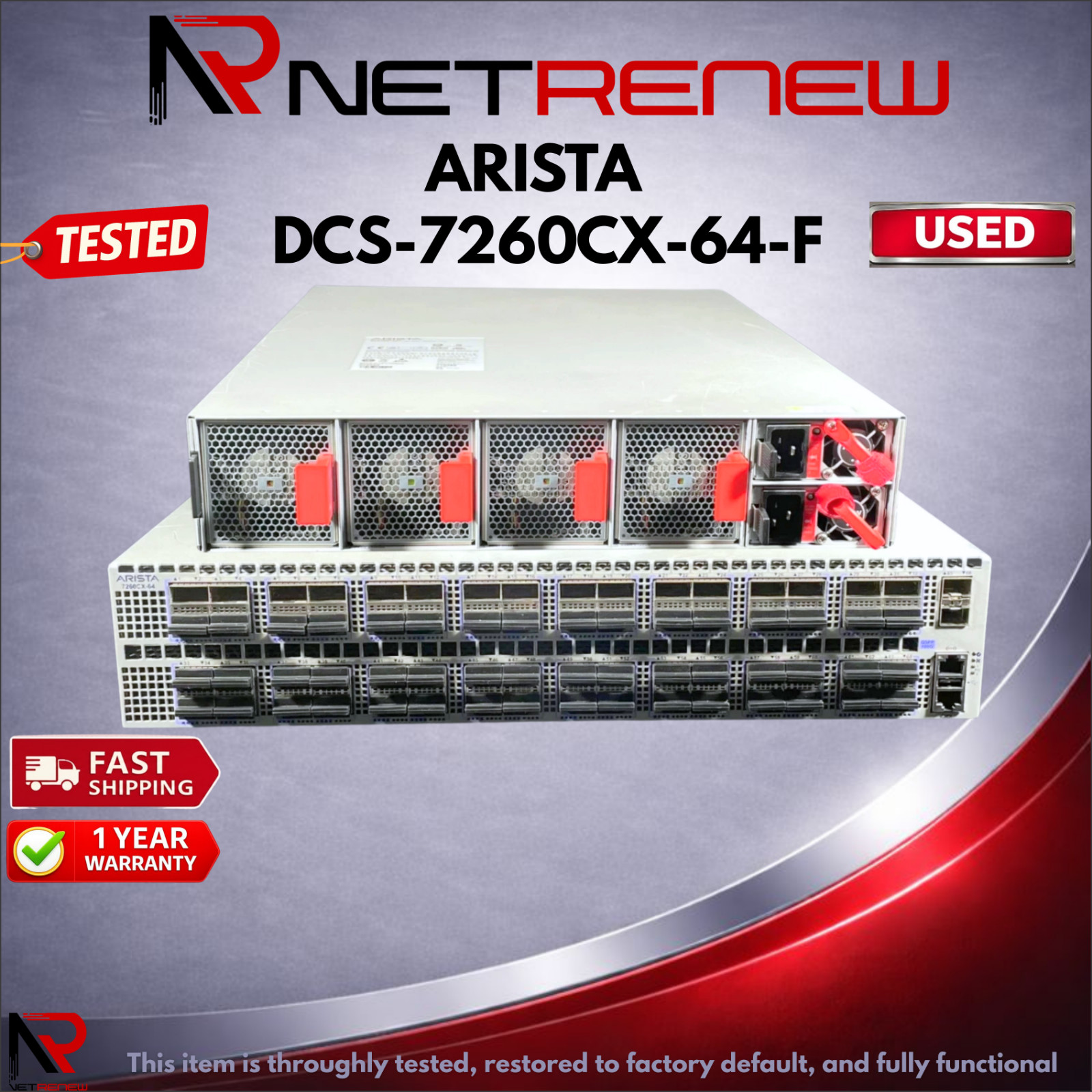 Arista DCS-7260CX-64-F 64x100GbE QSFP28 Switch | Front-to-Rear Airflow | Tested