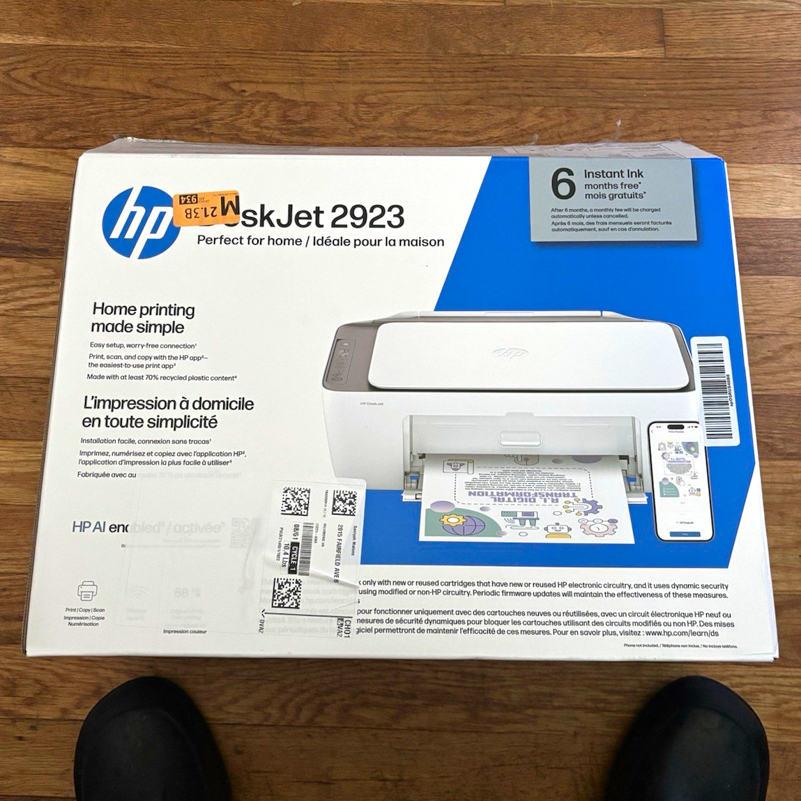 HP DeskJet 2923 All-in-One Color Inkjet Printer Scanner Copier Wireless
