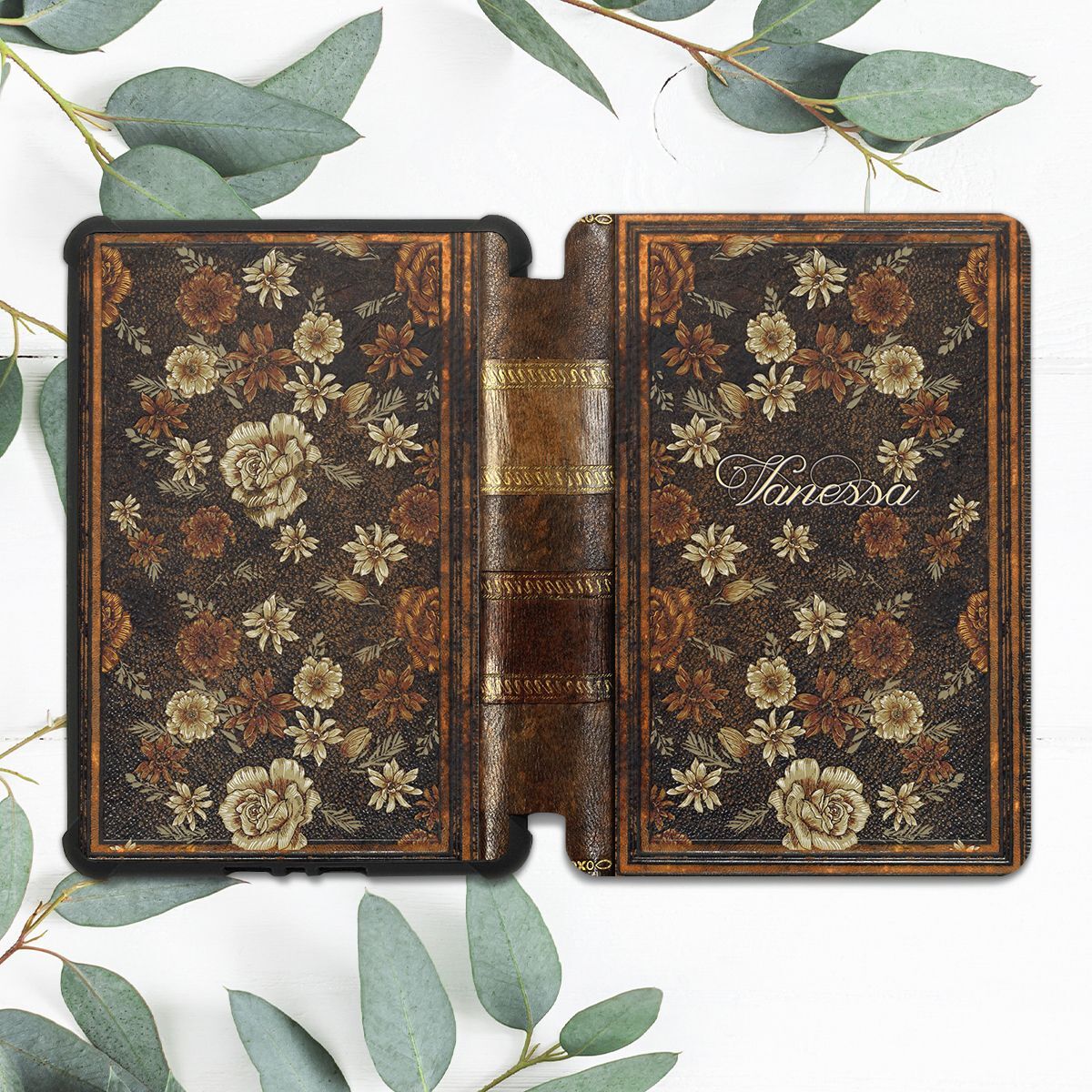 Custom Name Old Book Flowers Case For All-new Oasis 10th Gen Kindle Paperwhite