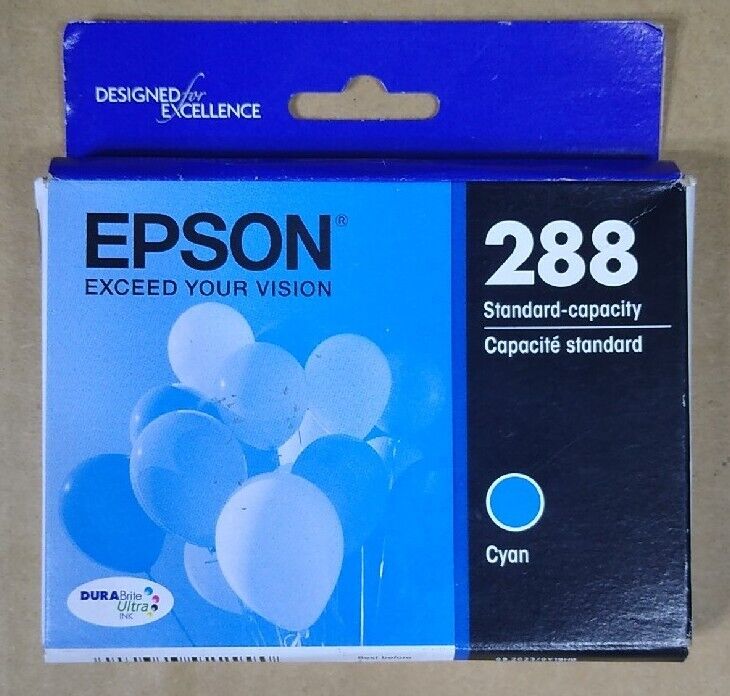 Epson 288 T288220 DURABrite Ultra Cyan Standard Capacity Cartridge Ink EXP 9/23
