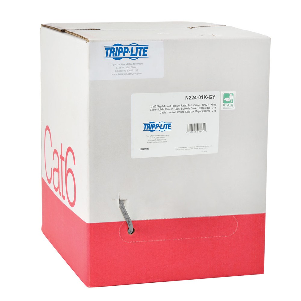 TRIPP LITE N224-01K-GY Bulk Cable Unshielded Twisted Pair Utp Bare Wire Right
