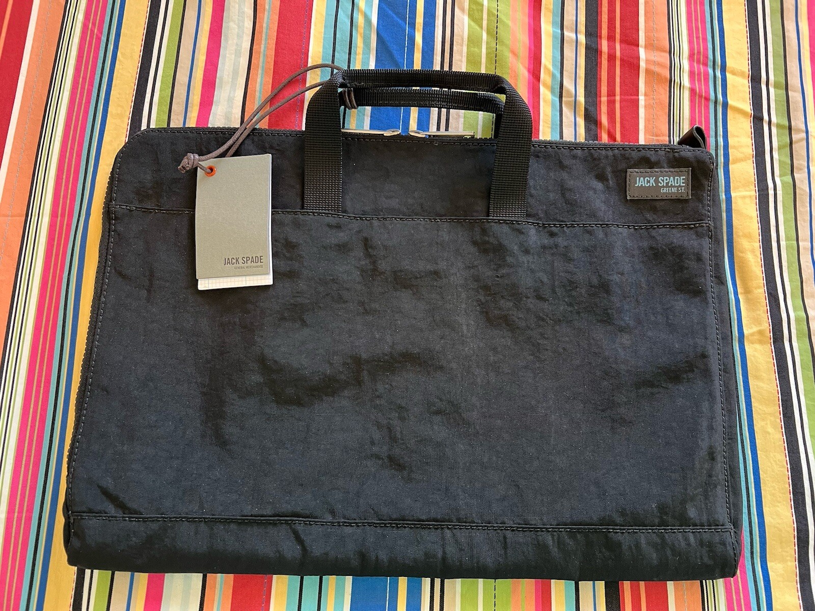 JACK SPADE SLIM FOLIO NYRU0489 SOFT BLACK NYLON NEW $110.00