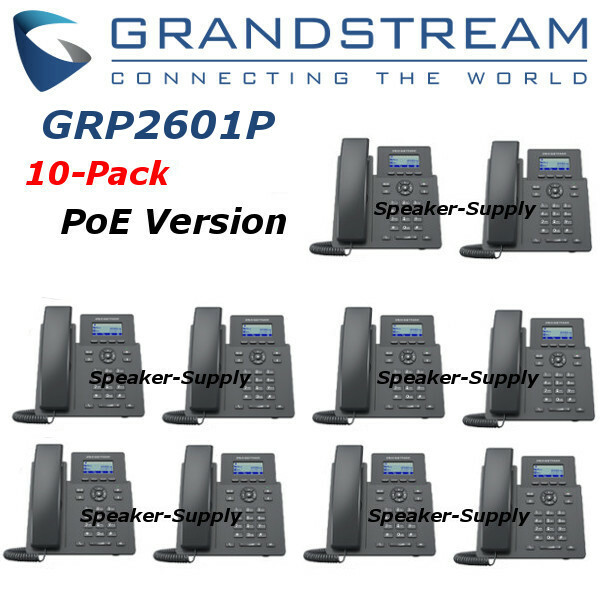 10 Grandstream GRP2601P 2-Line 2 SIP Office Desk Phone PoE Bundle Lot
