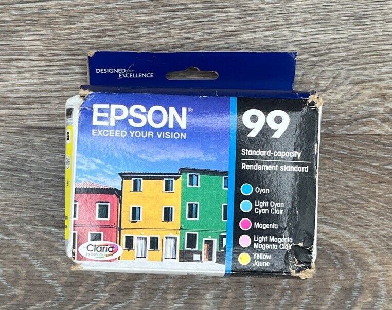 Genuine New And Sealed Epson 99 Color Combo 5pk Exp 10/2022 Ink Cartridges