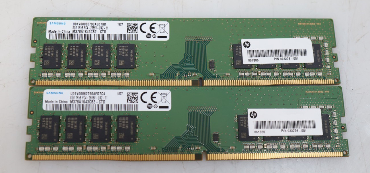 Lot 2x 8GB (16GB) Samsung M378A1K43CB2-CTD PC4-2666V Desktop Memory 1162