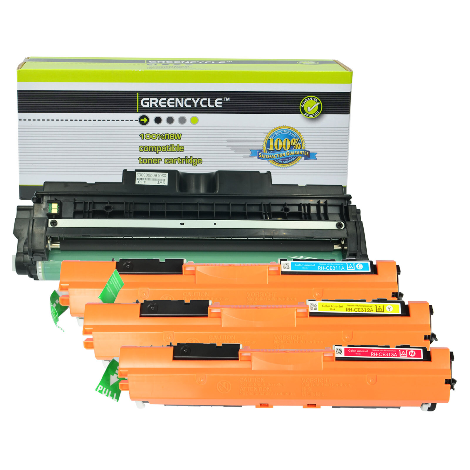 3PK CE311A-3A 126A CYM Toner Cartridges CE314A Drum Fit For HP LaserJet CP1025nw