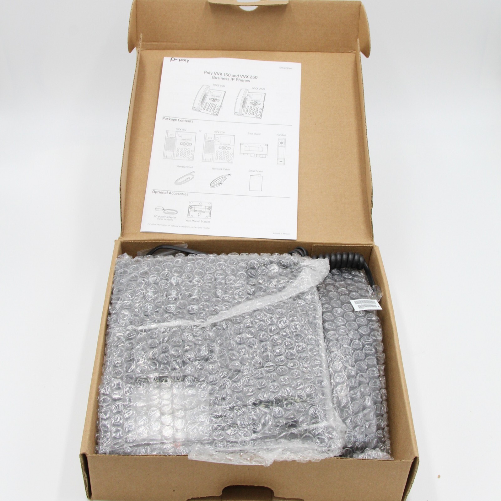 Polycom VVX 250 Desktop POE Phones 2200-48820-025 - No AC Adapter