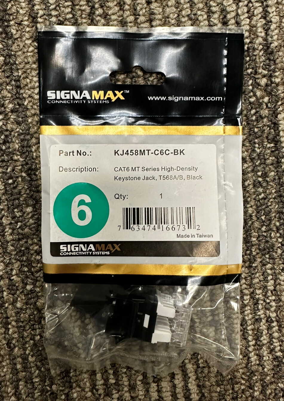 Signamax Cat 6 Jack (Black)