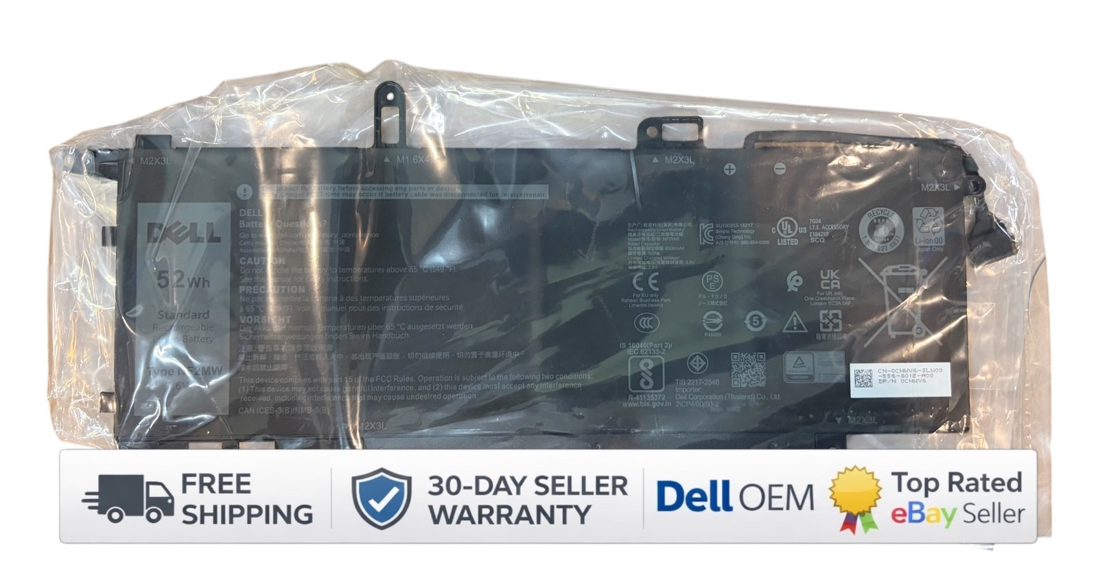 Genuine DELL NF2MW Battery For Latitude 7400 9410 2-in-1 G8F6M 85XM8 CHWV6 52Wh