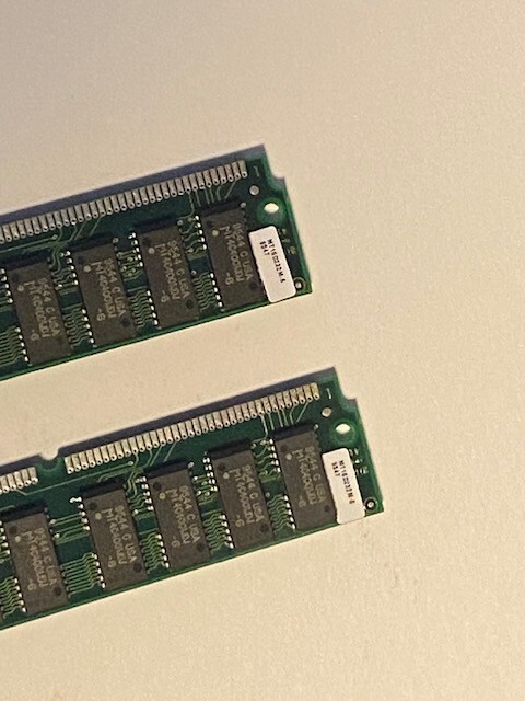 LOT OF 2 MICRON TECHNOLOGY MT16D232M-6X RAM EDO MEMORY 72-PIN SIMM 8MB x2 = 16MB
