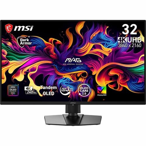 MSI MAG 321UP QD-OLED X24 32  Class 4K UHD Gaming OLED Monitor - 16:9 - Metallic