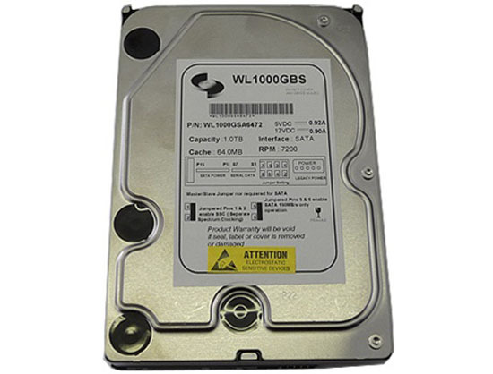 WL 1TB 64MB Cache 7200RPM SATA2 Desktop / CCTV DVR Hard Drive -FREE SHIPPING