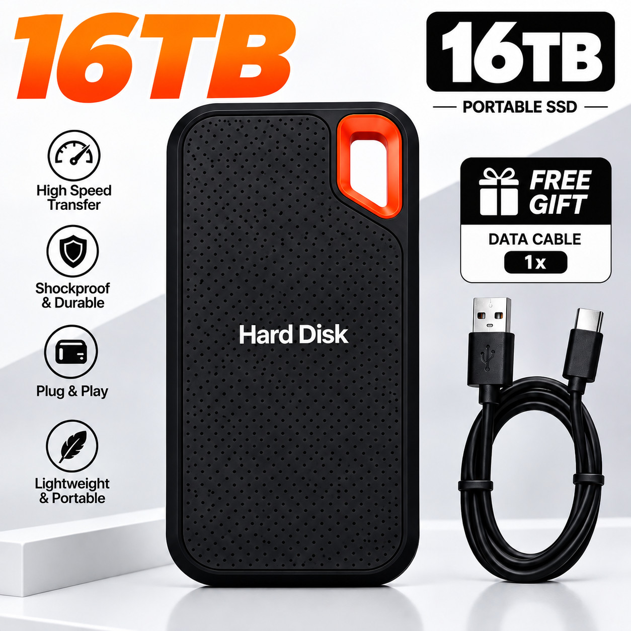 external hard drive16TB High Speed Capacity Solid State Usb3.2 Laptop Mac And PC