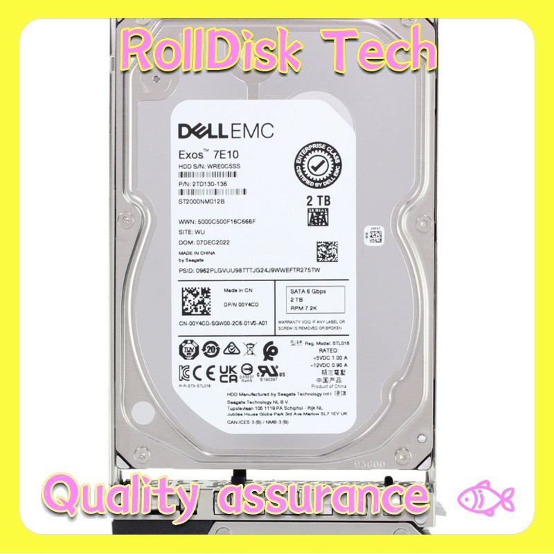 New 00Y4CD 0Y4CD Dell EMC 2TB 7.2K 6Gbps SATA 3.5'' Hard Drive HDD 14/15/16G KIT