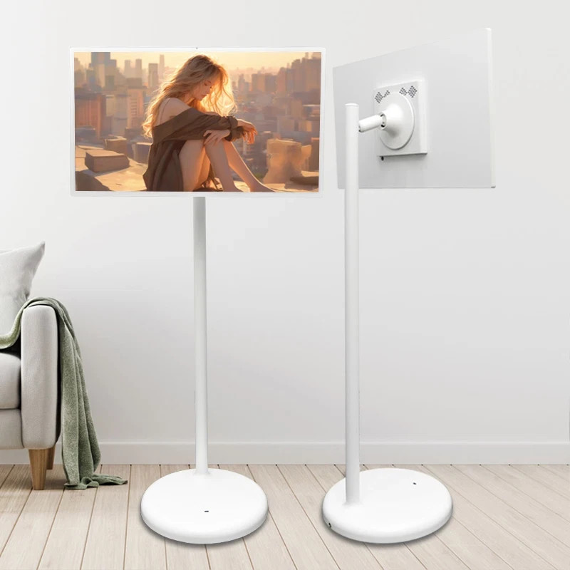 24-INCH PORTABLE SMART TV MONITOR Rolling Stand Touchscreen Android Television