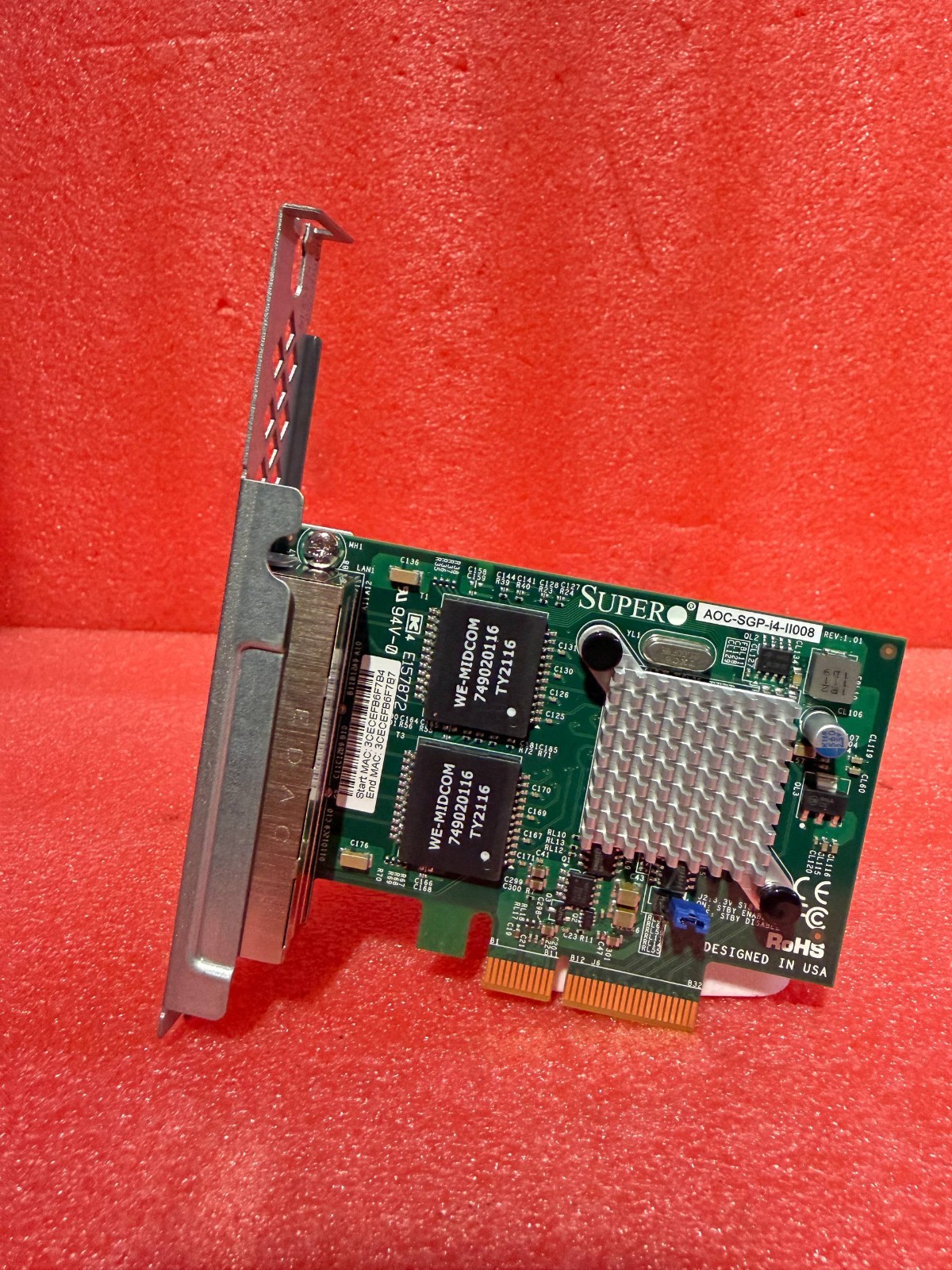 SUPERMICRO AOC-SGP-I4-II008 INTEL I350 4-PORT RJ45 NIC