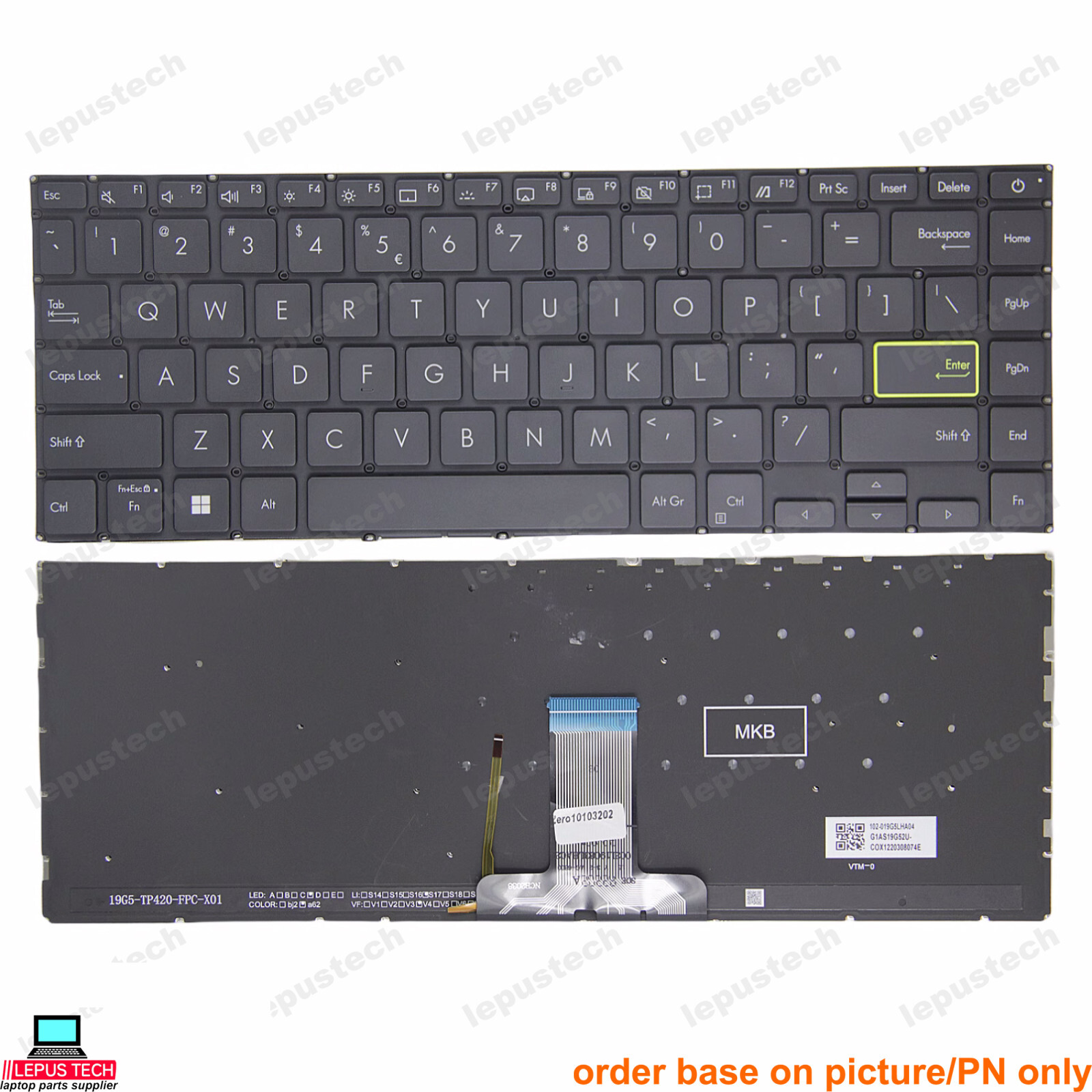 Asus redolbook 14S S433 X421 S4600 V4050F E410M Adol14FLC backlit US keyboard
