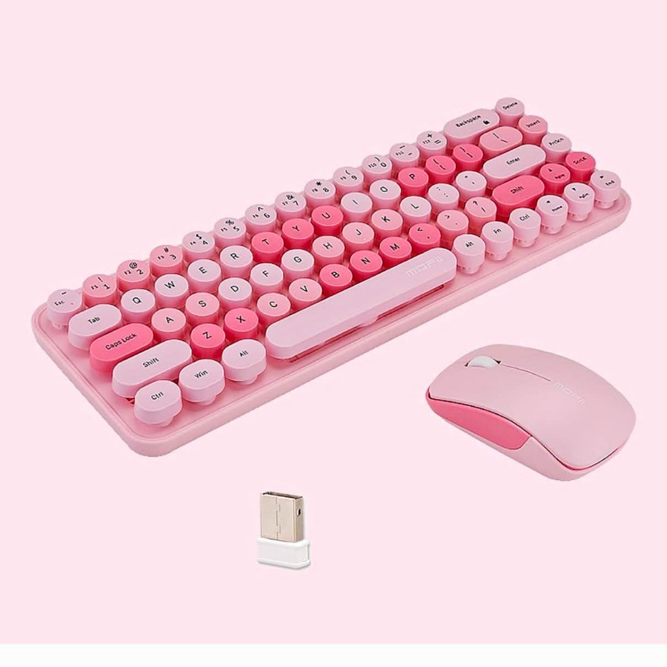 MOFii Sweet Pink 2.4G Wireless Compact 68-Key QWERTY Keyboard + Mouse