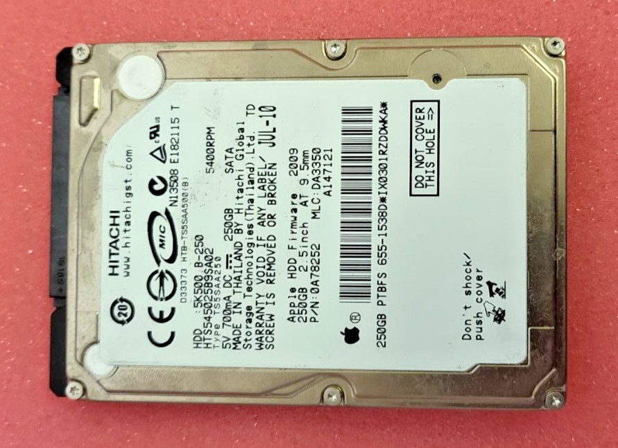 Hitachi HTS545025B9SA02 250GB 5400RPM Apple 655-1538D 250GB Sata 5K500.B-250 USA
