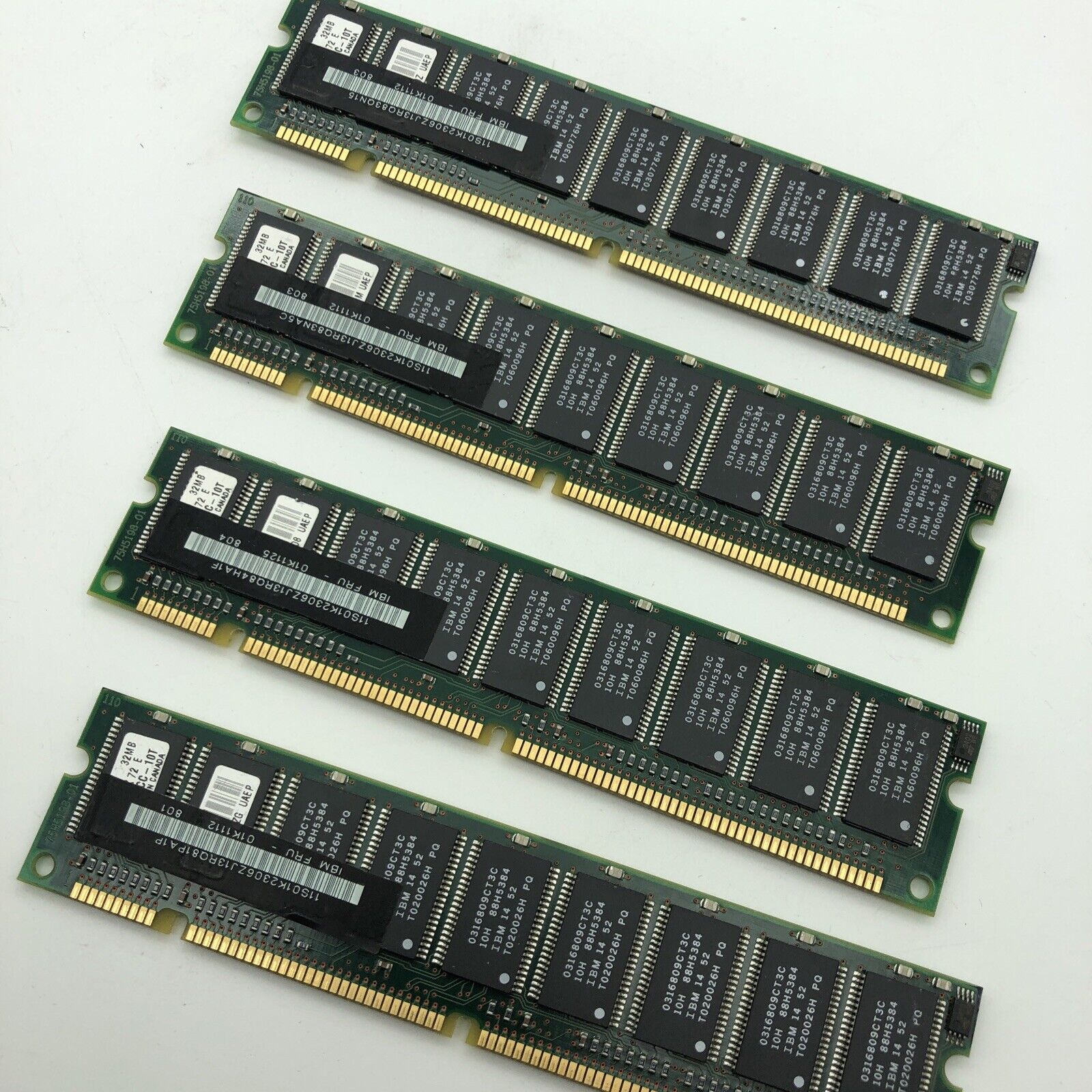 128MB 4pc of 32MB 168-Pin SDRAM DIMM PC66 Memory 4x72 IBM Fru 01K1112 ECC PC-66