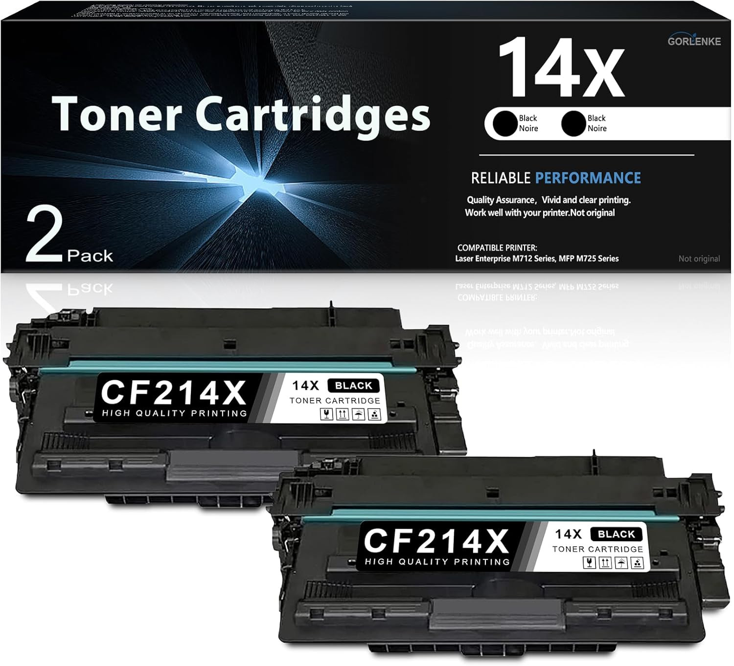 14X High Yield Toner Cartridge with Chip 2PK Compatible Replacement for HP 14X T