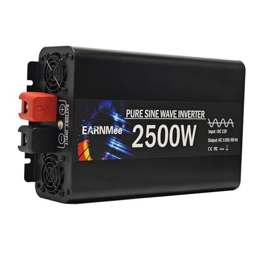 Power Inverter 2500 Watt,Vehicles 12V to 110V Converter 2500w,Power E2500W12V