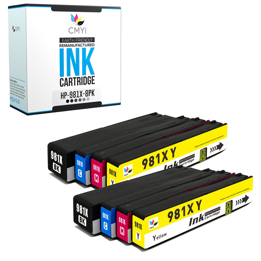 CMYi 8-Pack Compatible 981X Ink fits HP PageWide Enterprise Color MFP 586dn