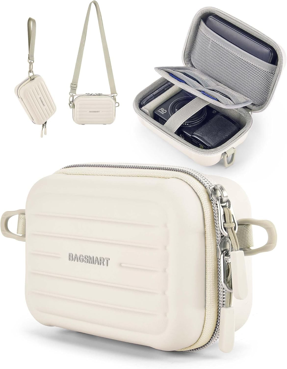 BAGSMART Digital Camera Case, Waterproof & Protective Small Camera Bag with 2 Ca
